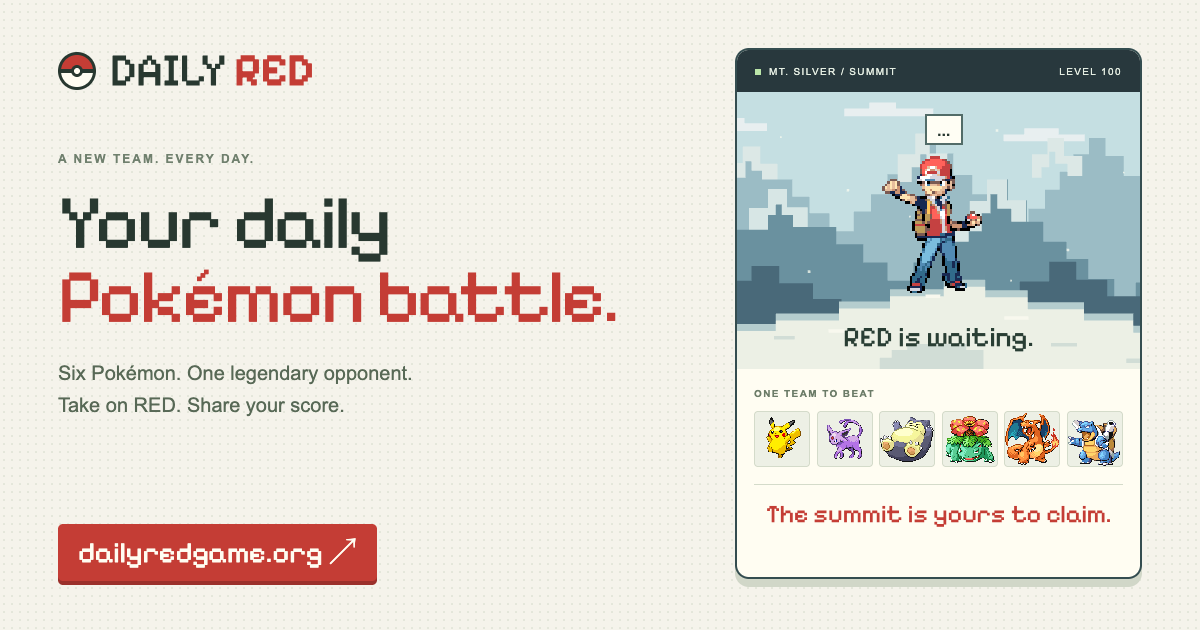 Daily Red Game - Your Daily Pokémon Battle
